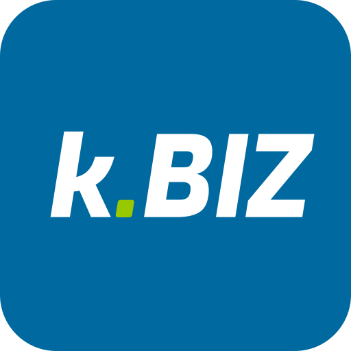 kraichgau.BIZ: k.BIZ in Weiß mit grünem Punkt auf blauem Hintergrund